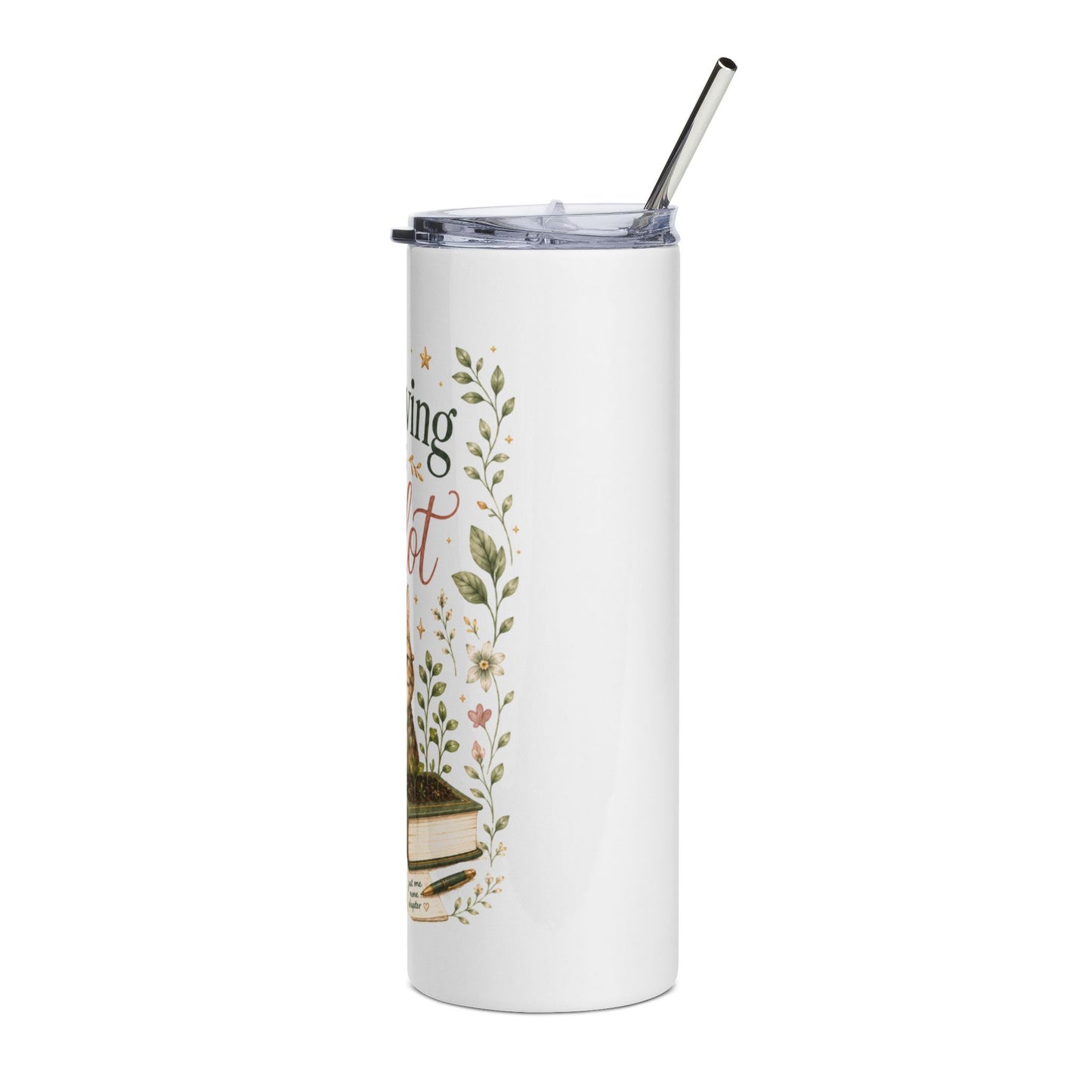 20oz Tumbler — "Growing a Plot" Cat Garden Stainless Steel Travel Cup