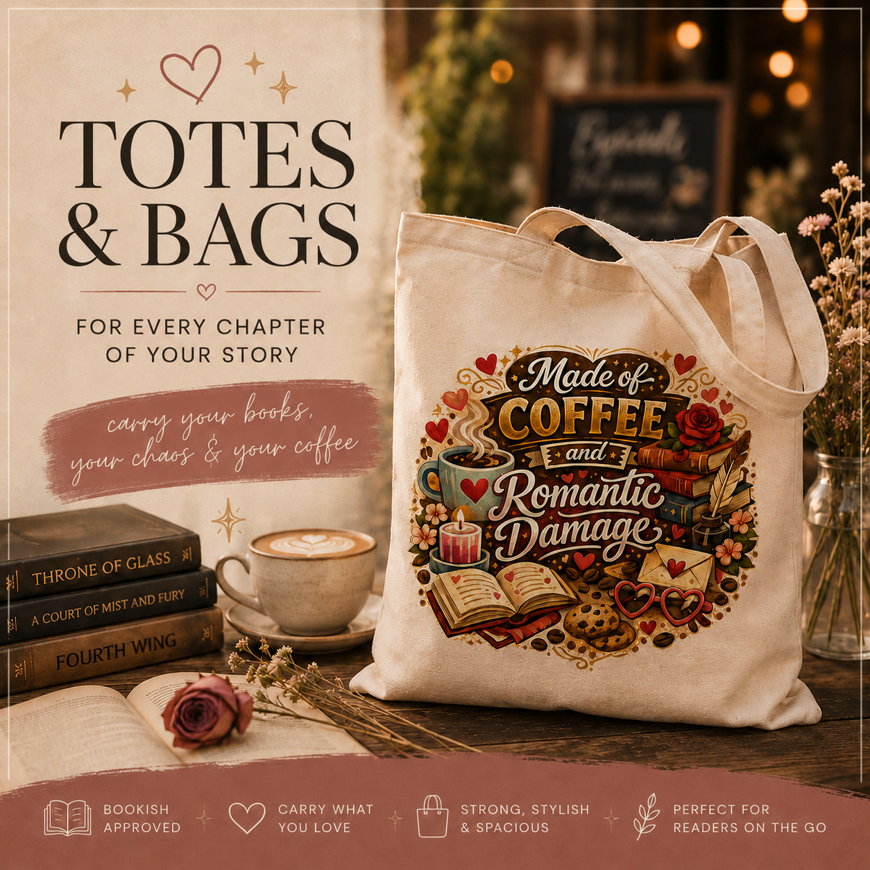 Shop for bookish bag designs that flash your style to the world!