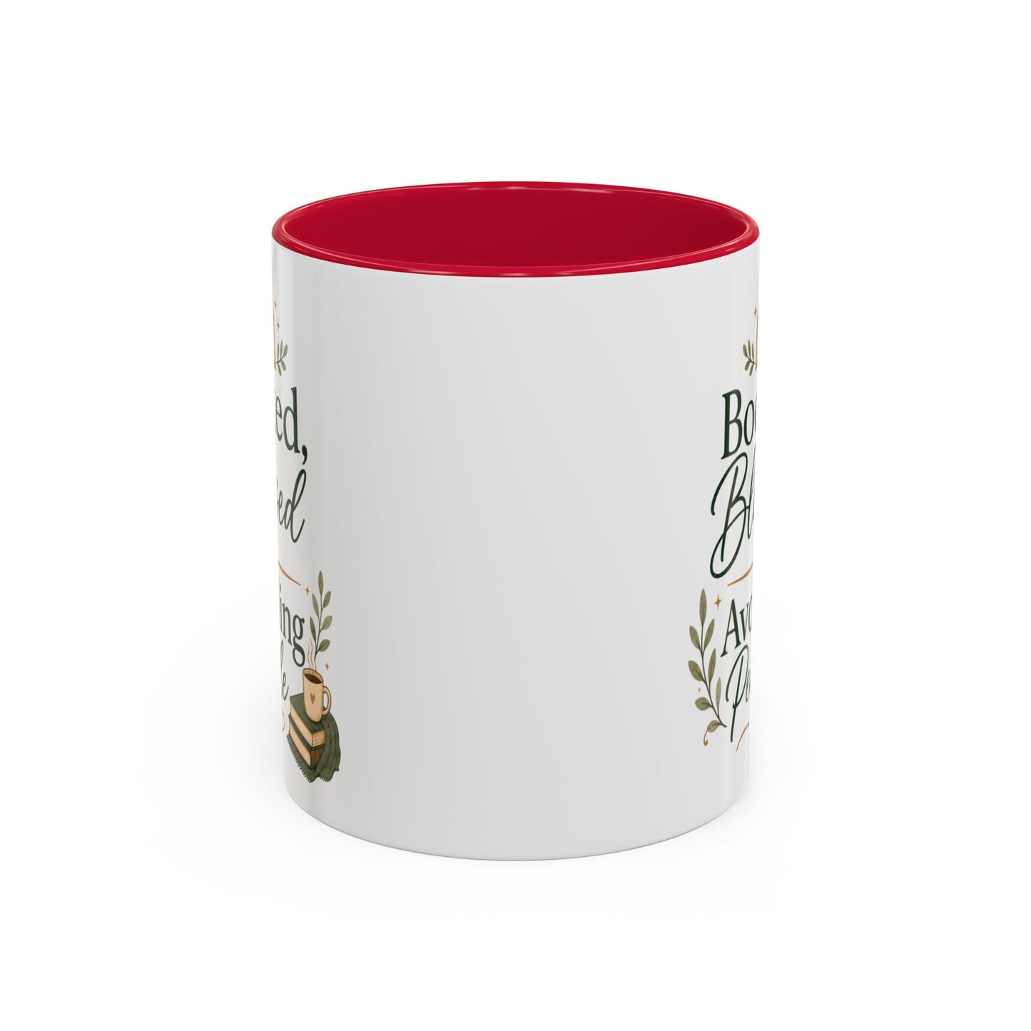 Booked, Blessed & Avoiding People Mug — Book Lover Coffee Cup (11oz/15oz)