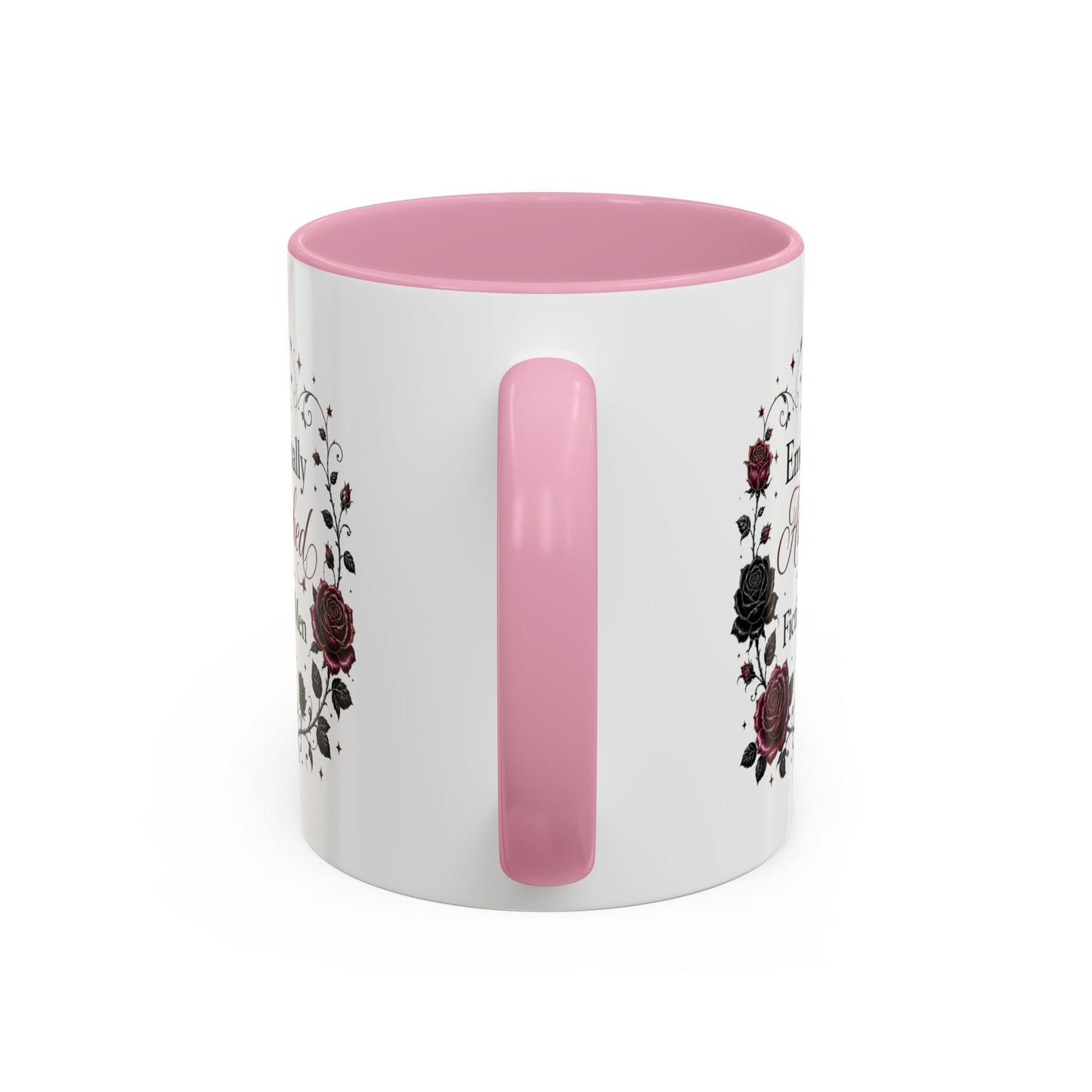 Emotionally Attached to Fictional Men Mug — Floral Gothic 11oz/15oz Coffee Cup