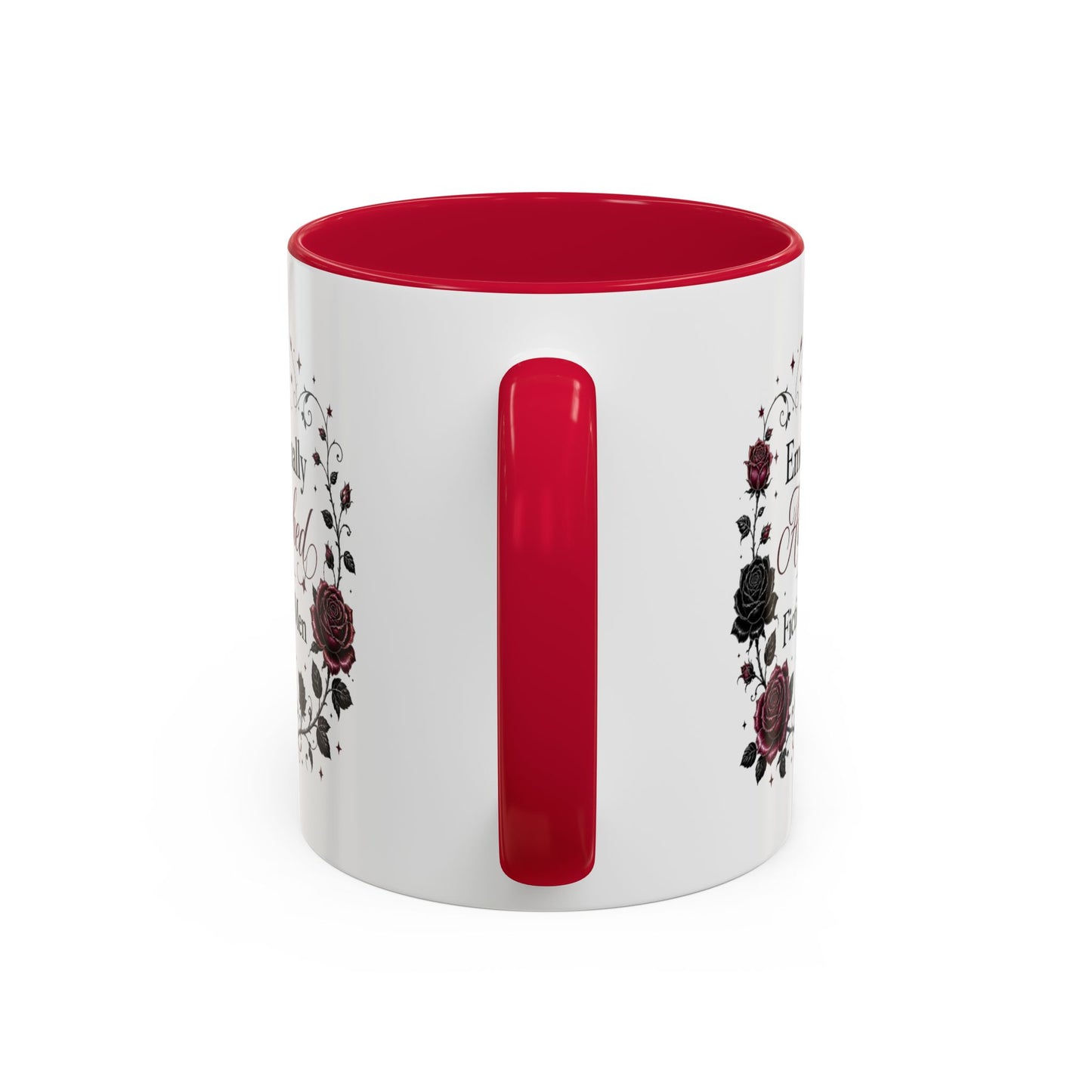 Emotionally Attached to Fictional Men Mug — Floral Gothic 11oz/15oz Coffee Cup