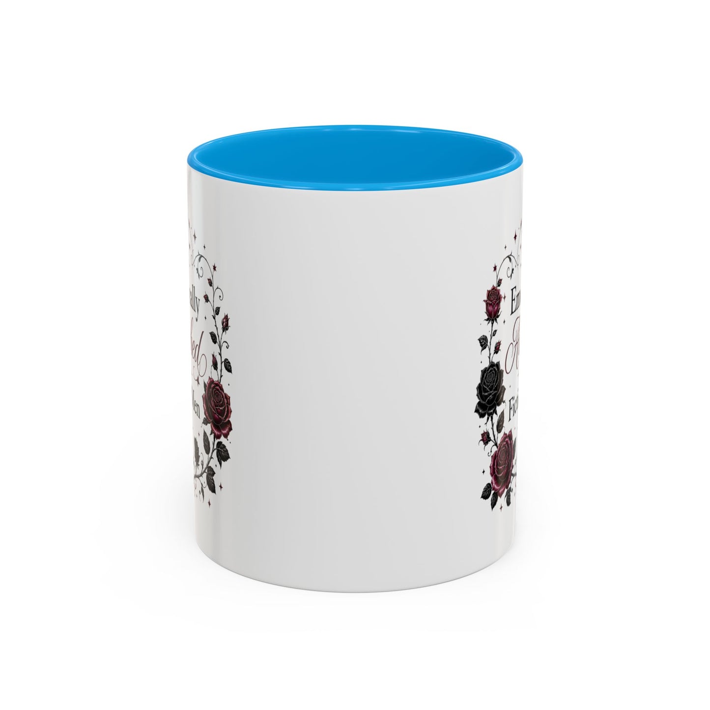 Emotionally Attached to Fictional Men Mug — Floral Gothic 11oz/15oz Coffee Cup