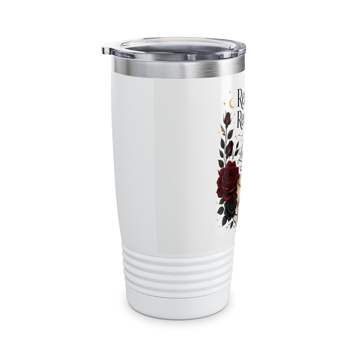 20oz Tumbler — "Reading Red Flags Like Love Letters" Floral Gothic Insulated Cup