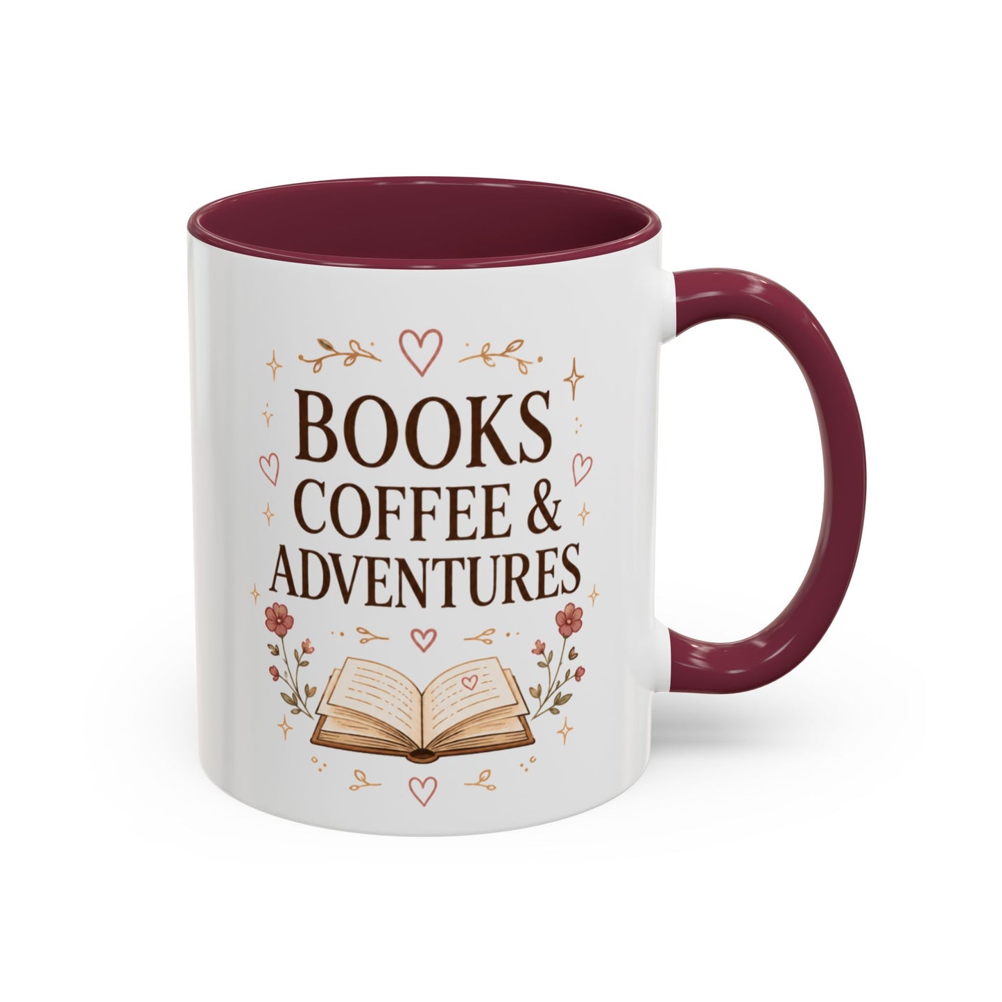 Books, Coffee & Adventures Mug — Cozy Reading Gift (11oz/15oz)