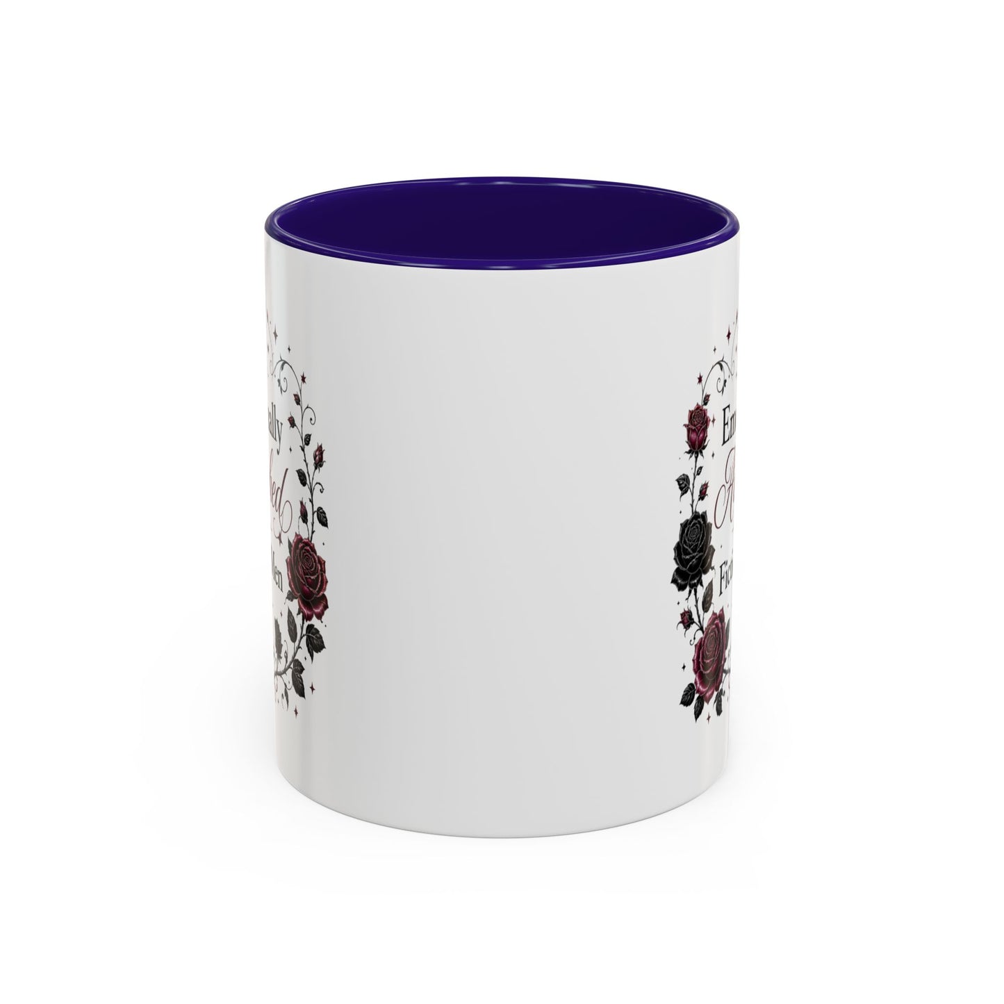 Emotionally Attached to Fictional Men Mug — Floral Gothic 11oz/15oz Coffee Cup