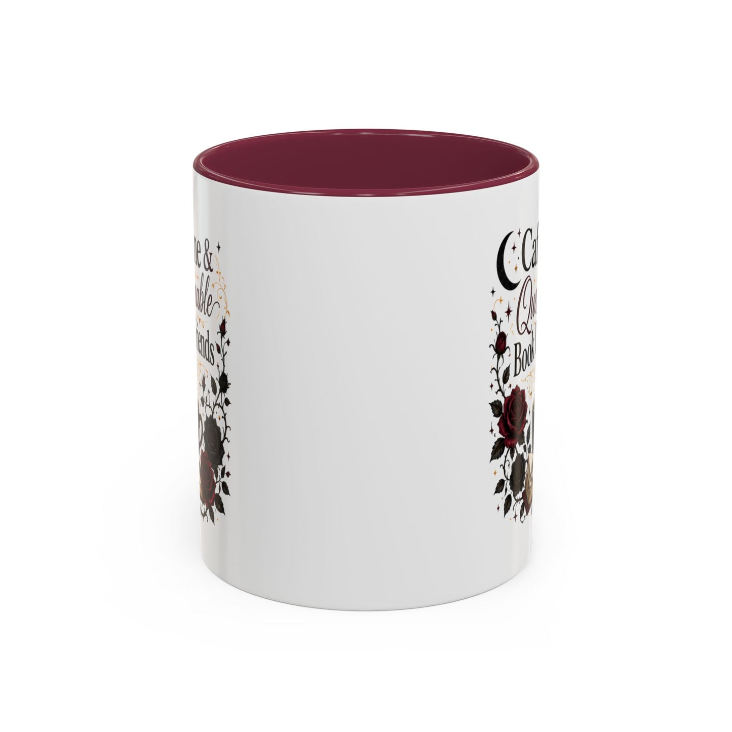 Caffeine & Questionable Book Boyfriends Coffee Mug — 11oz/15oz Novelty Booklover Gift
