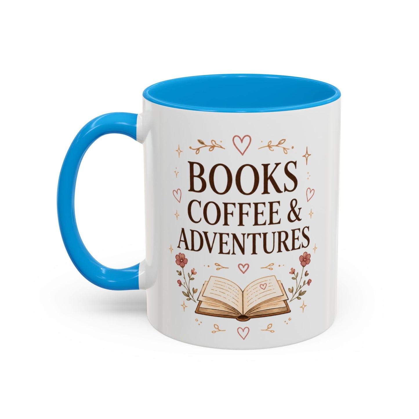 Books, Coffee & Adventures Mug — Cozy Reading Gift (11oz/15oz)
