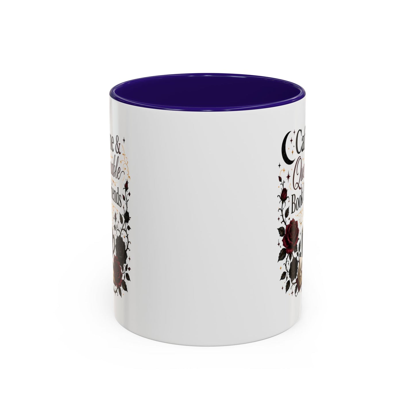 Caffeine & Questionable Book Boyfriends Coffee Mug — 11oz/15oz Novelty Booklover Gift
