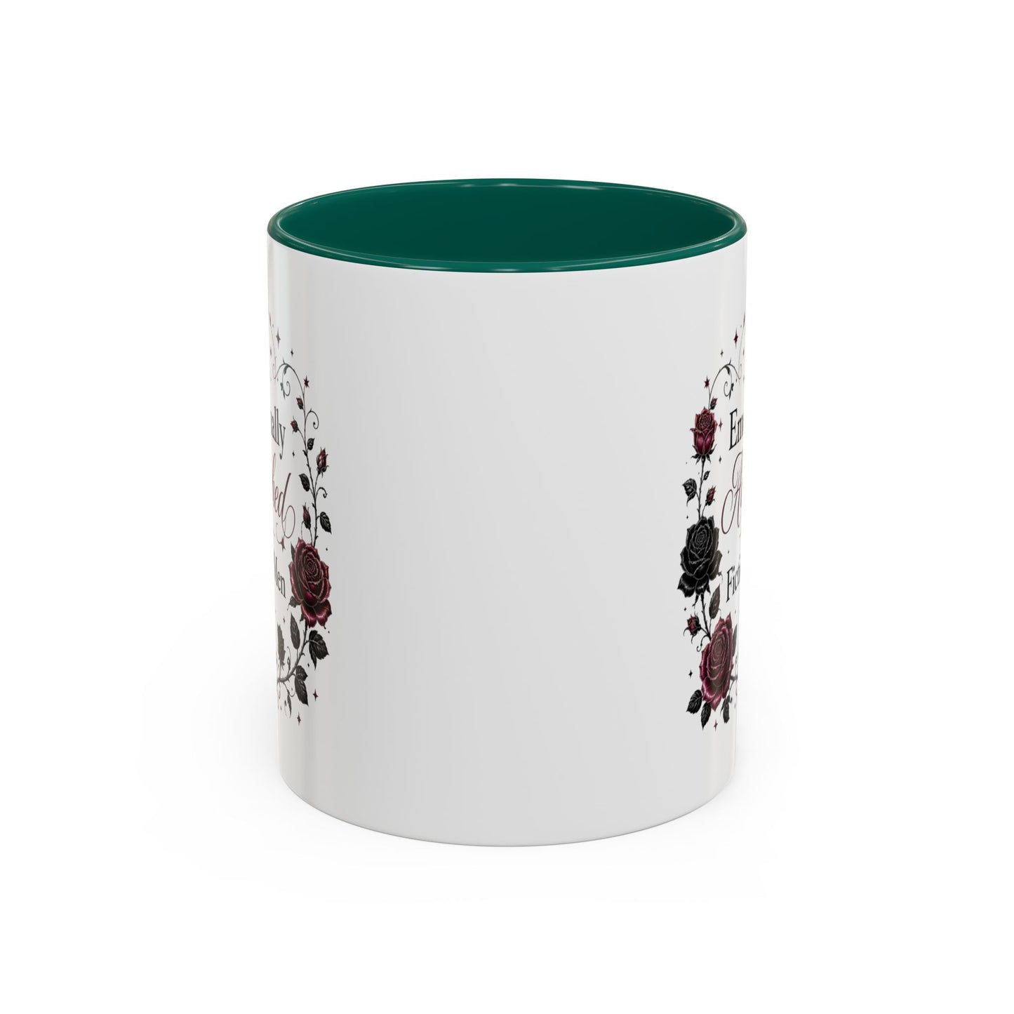 Emotionally Attached to Fictional Men Mug — Floral Gothic 11oz/15oz Coffee Cup