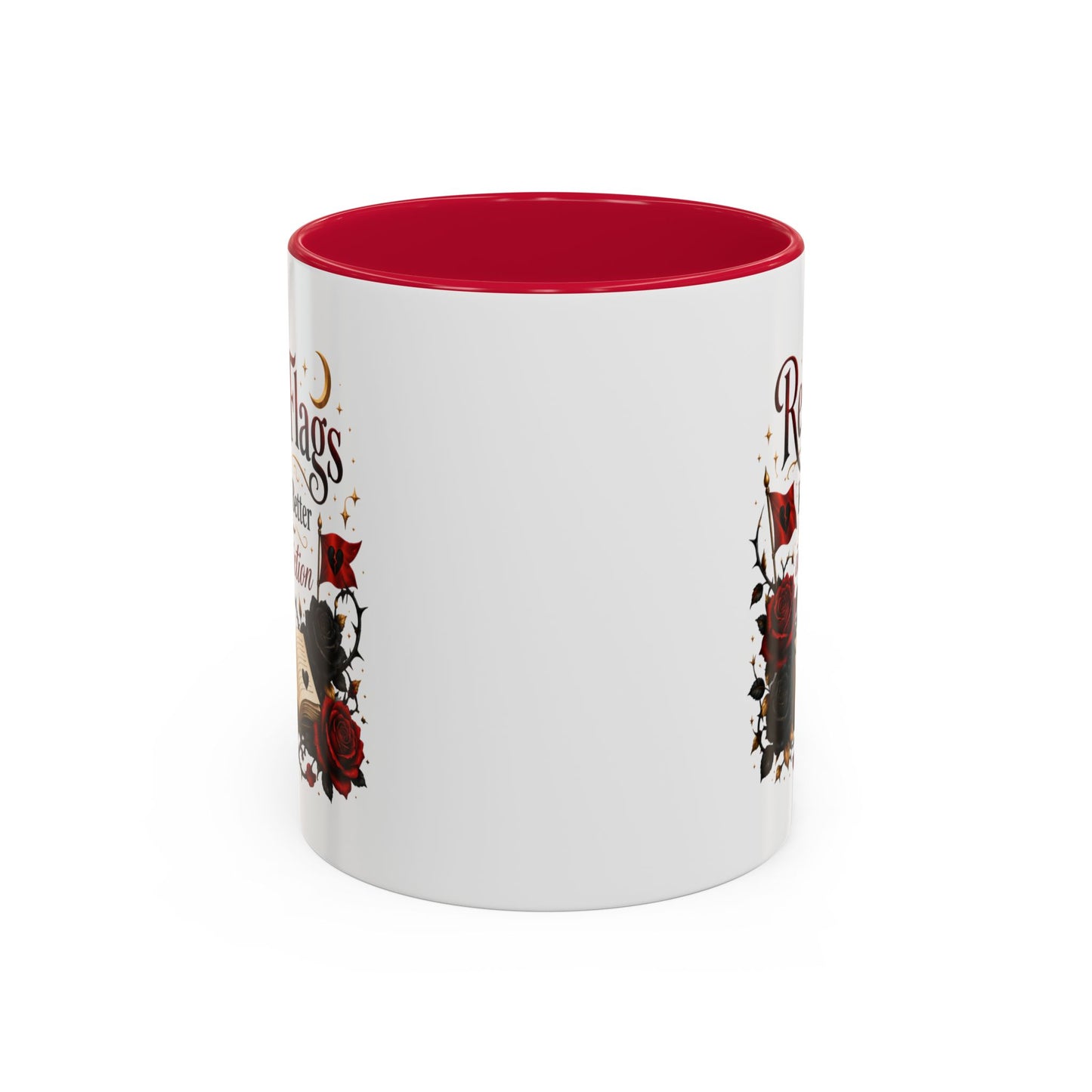 Book Lover Mug — "Red Flags Read Better in Fiction" Ceramic Coffee Cup (11oz/15oz)