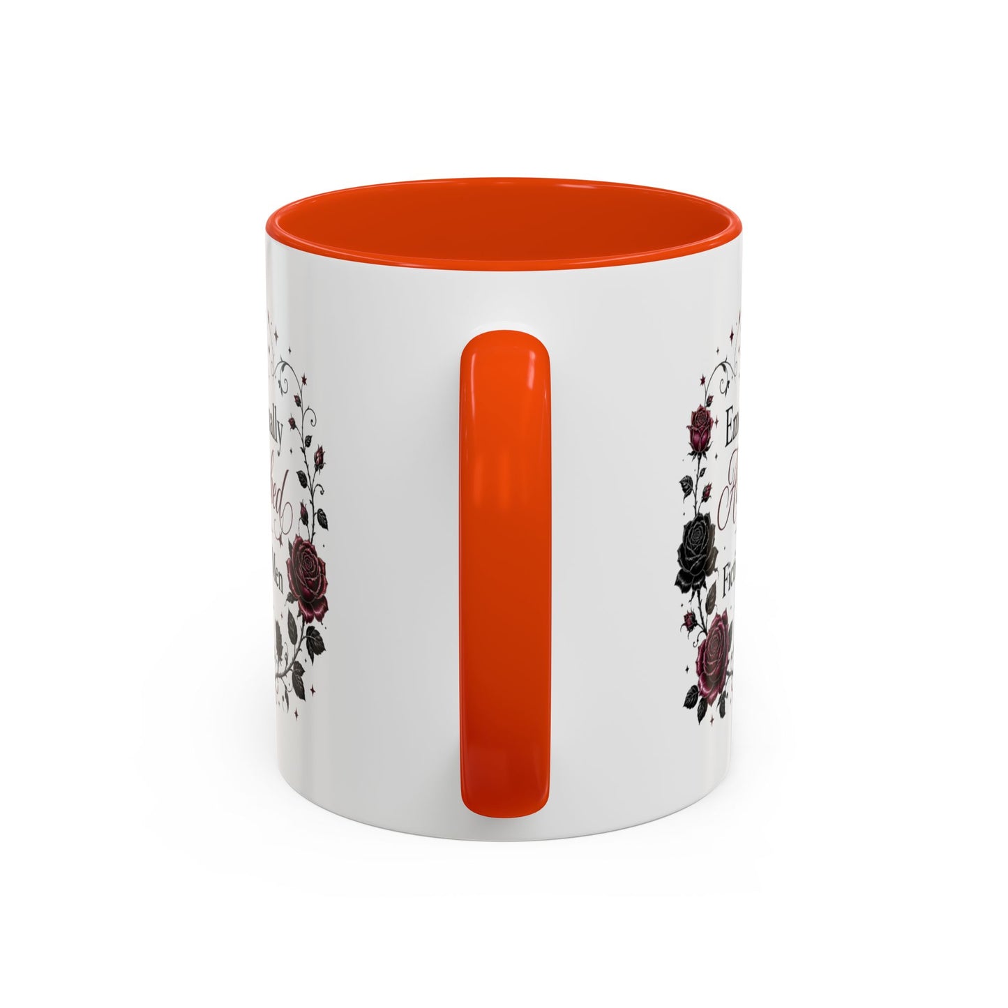 Emotionally Attached to Fictional Men Mug — Floral Gothic 11oz/15oz Coffee Cup