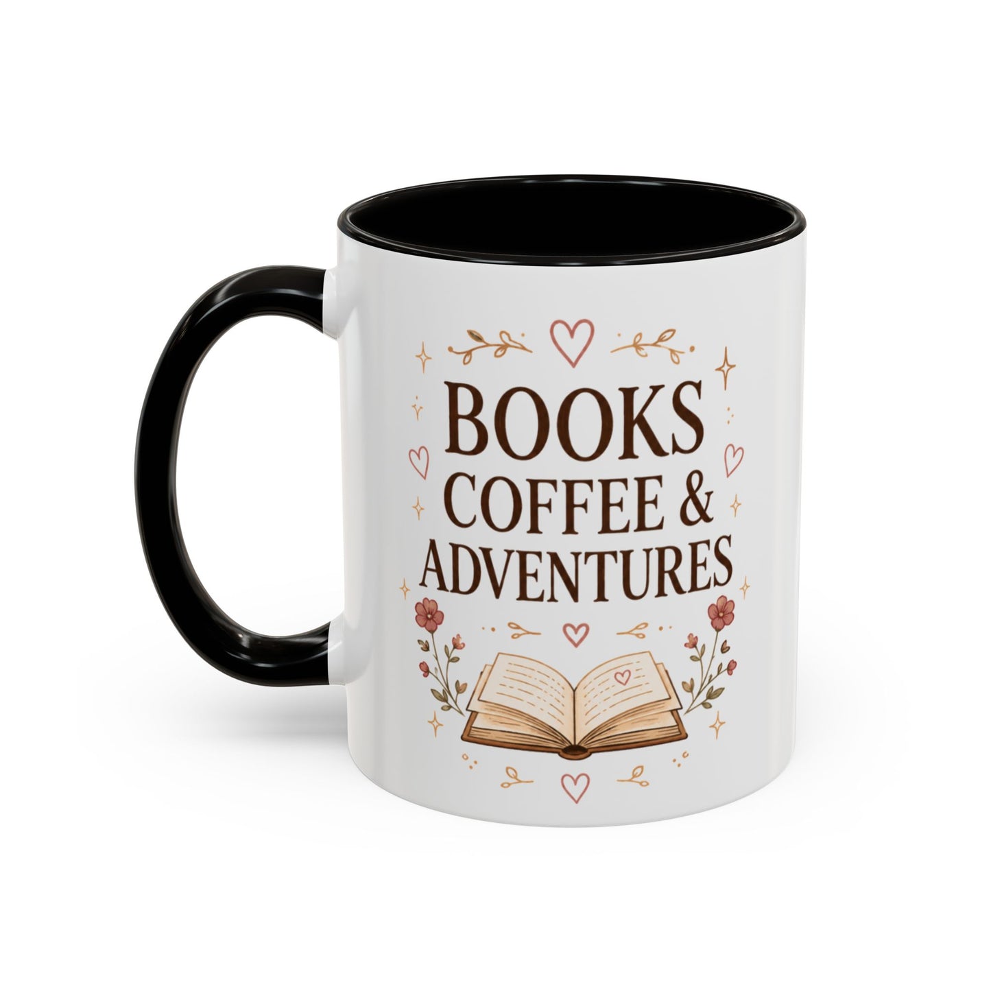Books, Coffee & Adventures Mug — Cozy Reading Gift (11oz/15oz)