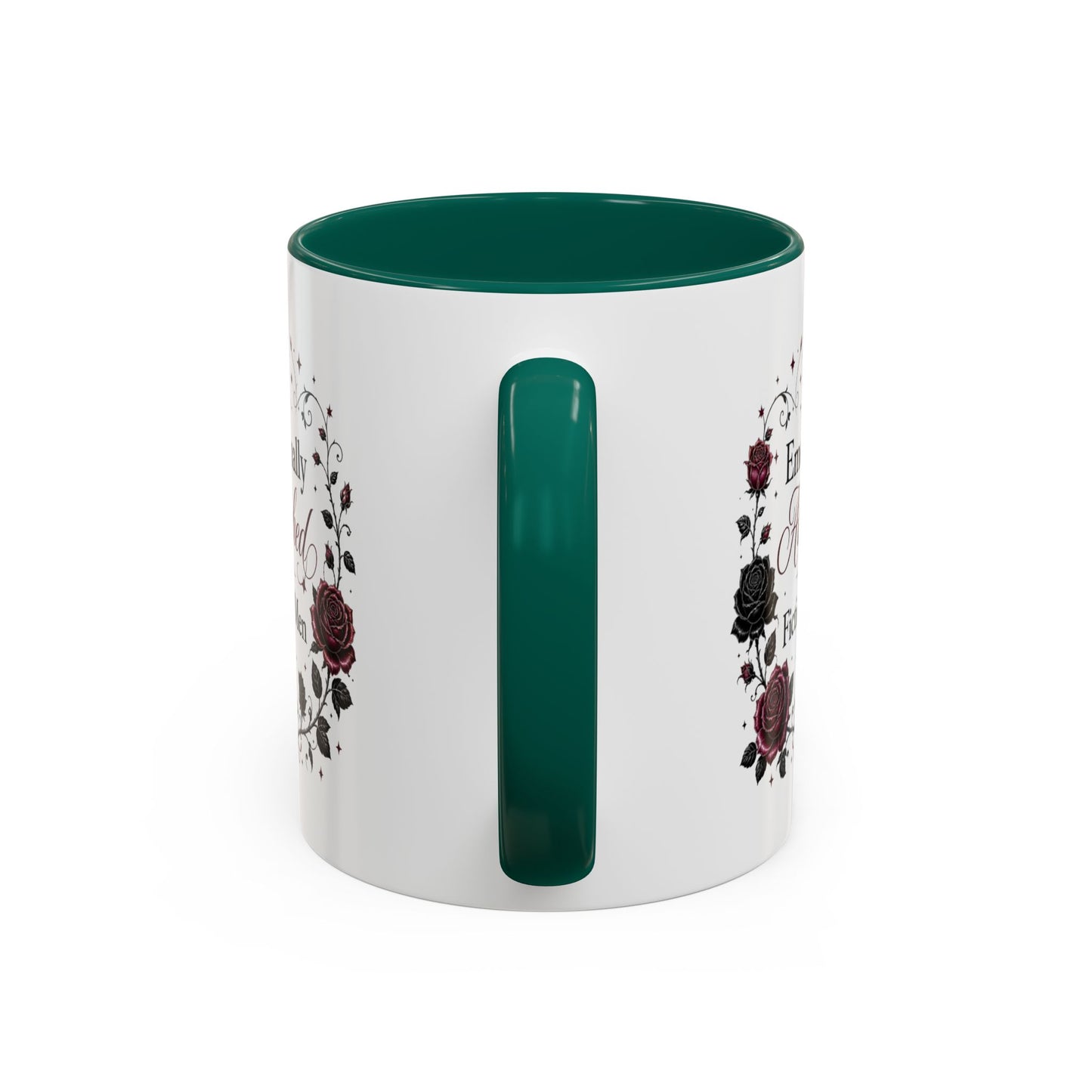 Emotionally Attached to Fictional Men Mug — Floral Gothic 11oz/15oz Coffee Cup