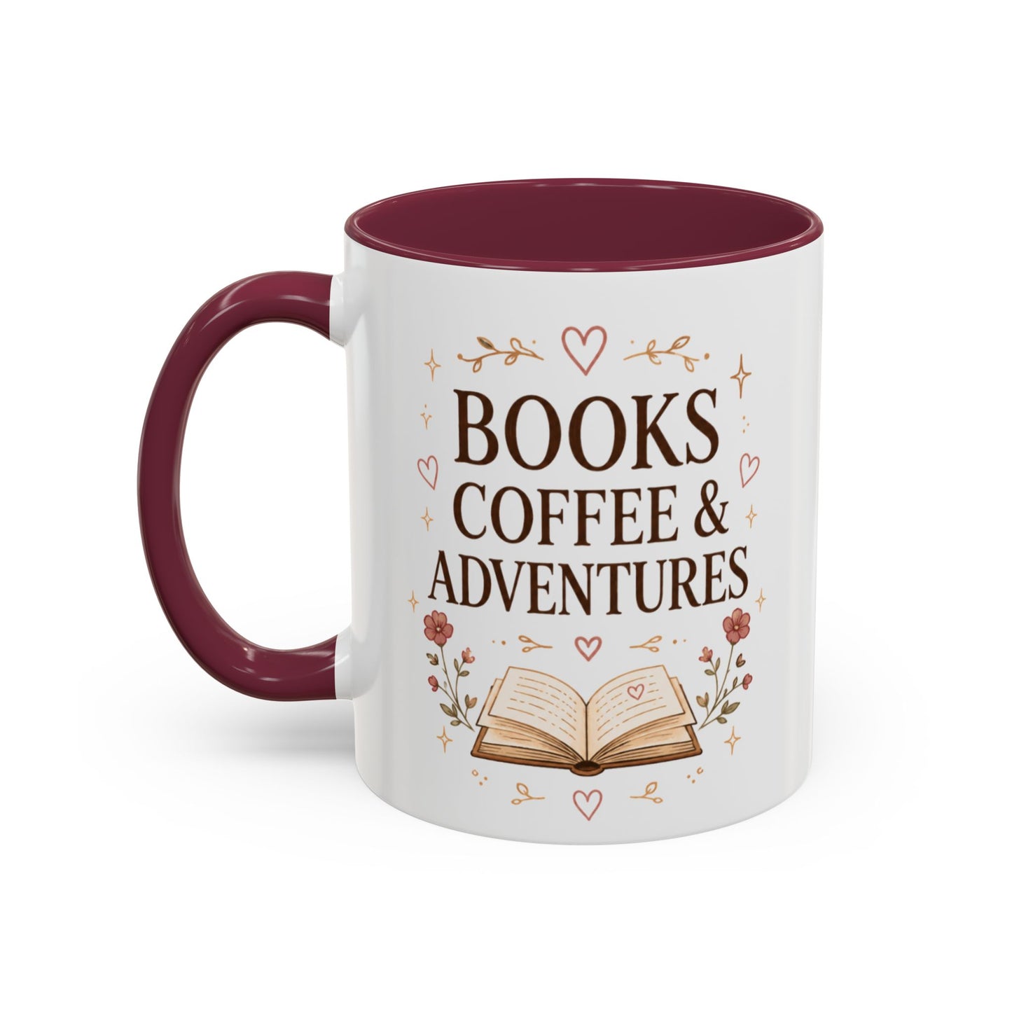 Books, Coffee & Adventures Mug — Cozy Reading Gift (11oz/15oz)