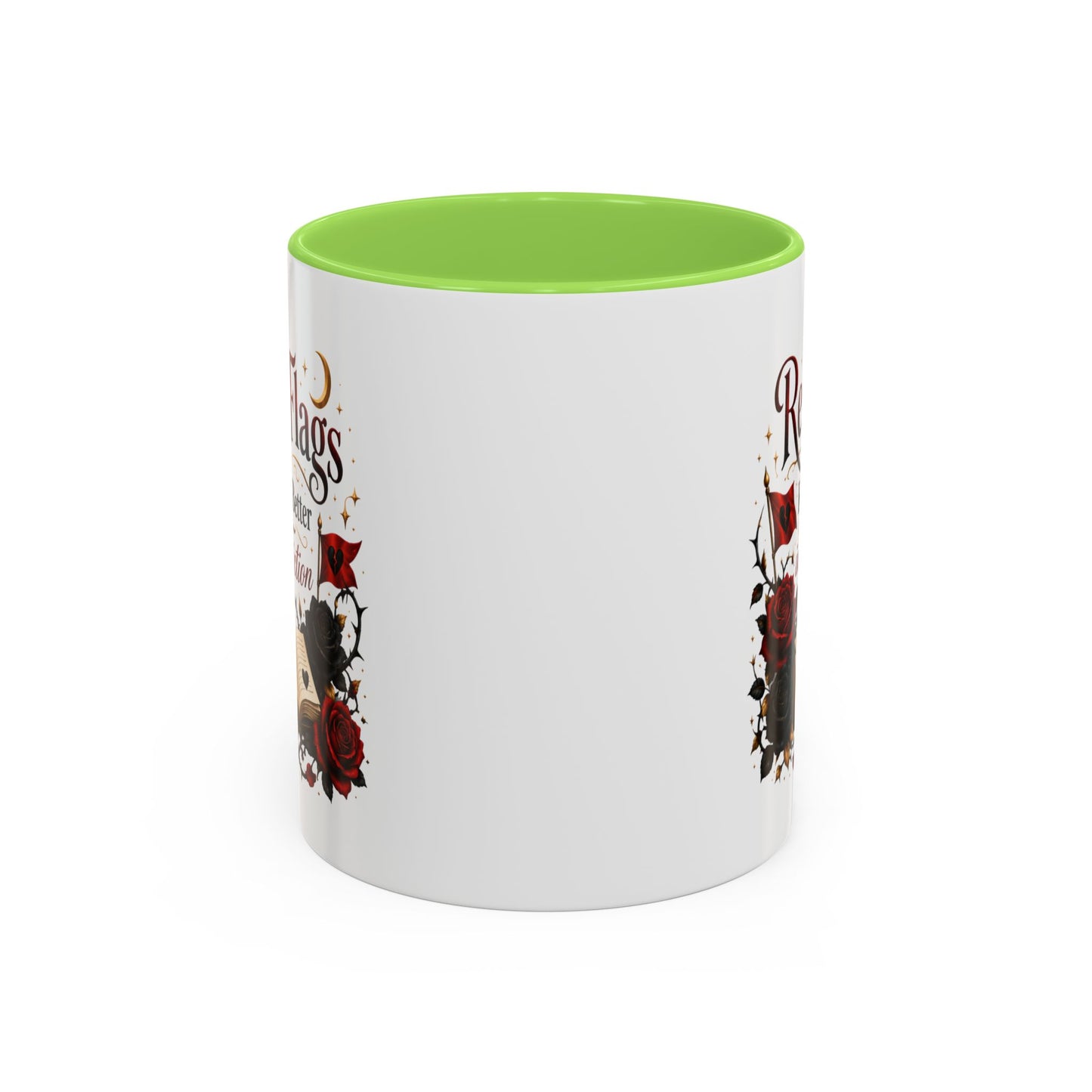 Book Lover Mug — "Red Flags Read Better in Fiction" Ceramic Coffee Cup (11oz/15oz)