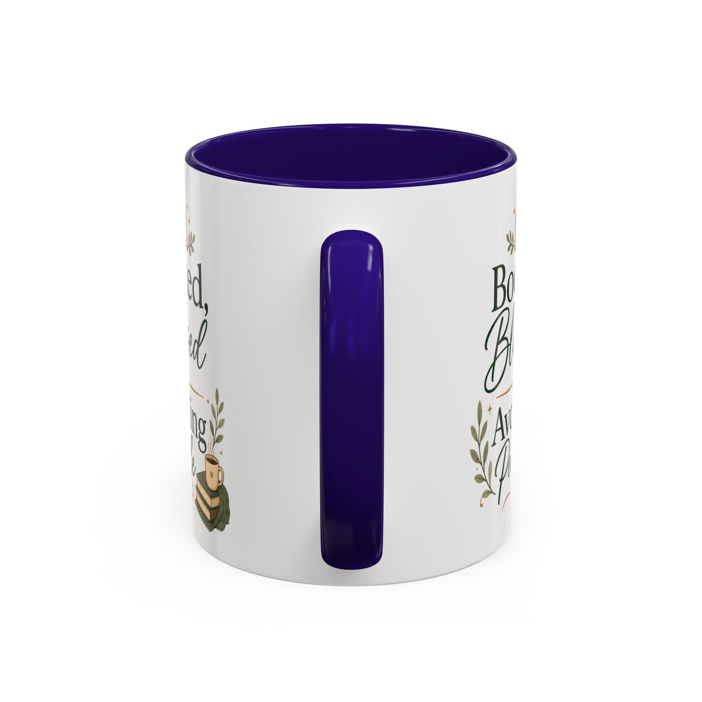 Booked, Blessed & Avoiding People Mug — Book Lover Coffee Cup (11oz/15oz)