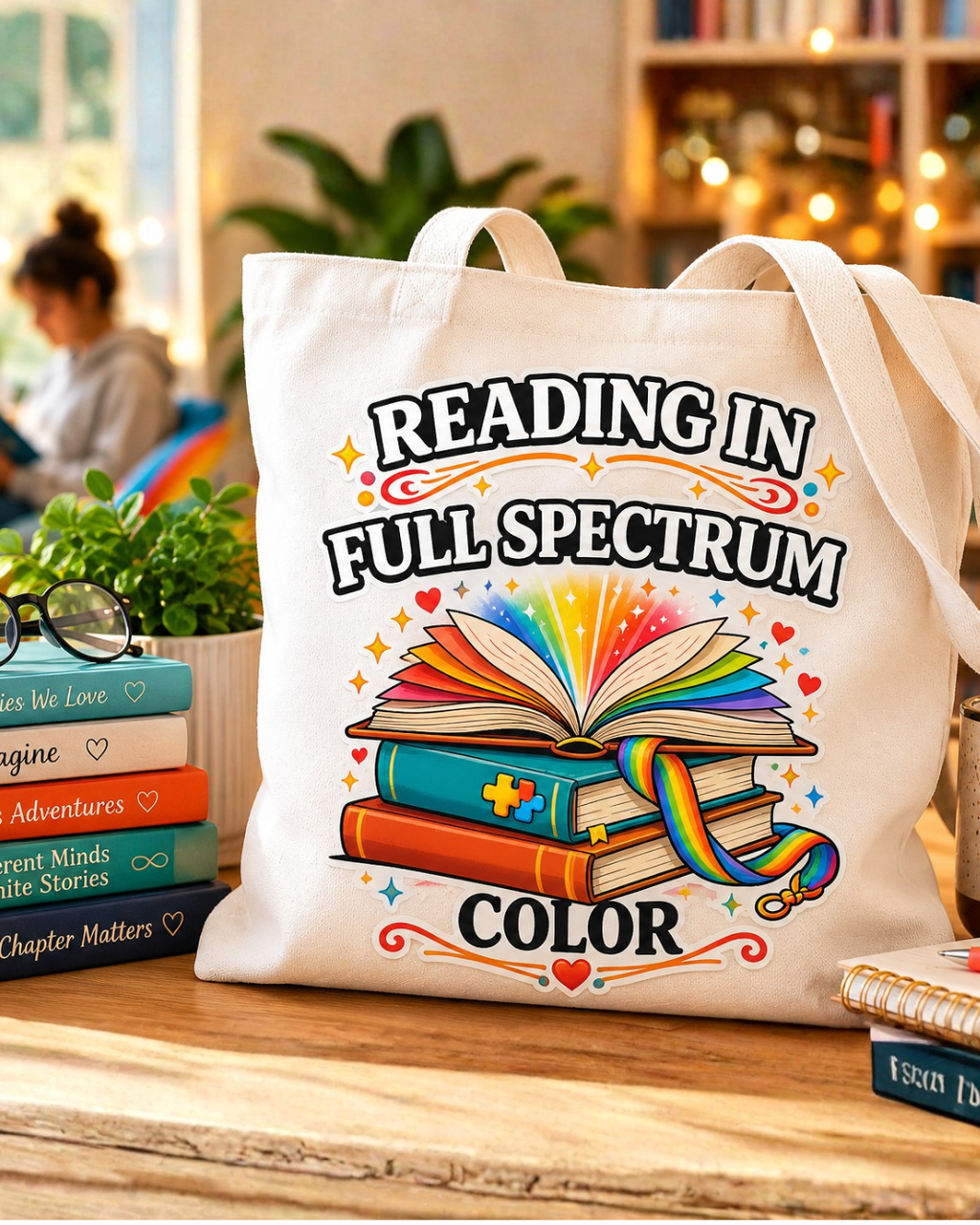 Reading in Full Spectrum Color Tote