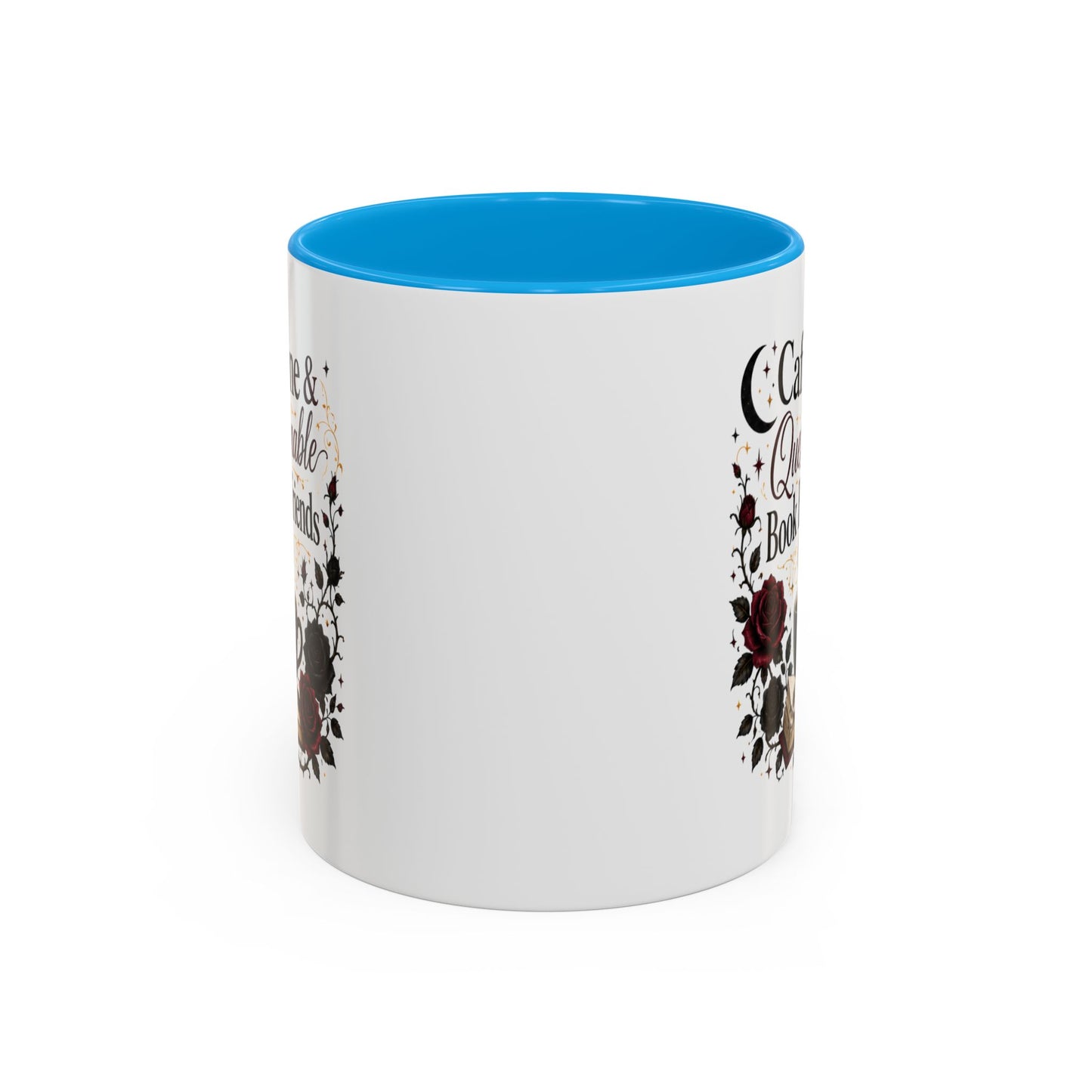 Caffeine & Questionable Book Boyfriends Coffee Mug — 11oz/15oz Novelty Booklover Gift
