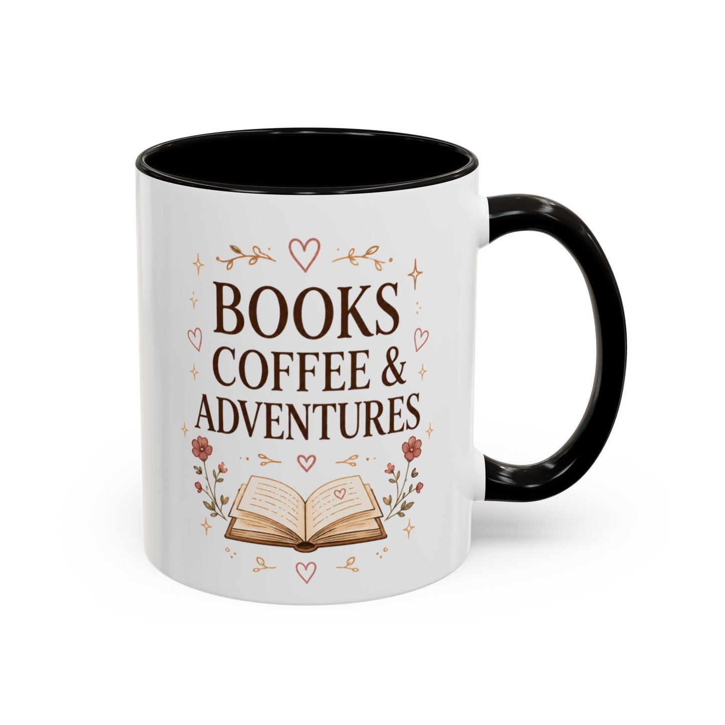 Books, Coffee & Adventures Mug — Cozy Reading Gift (11oz/15oz)