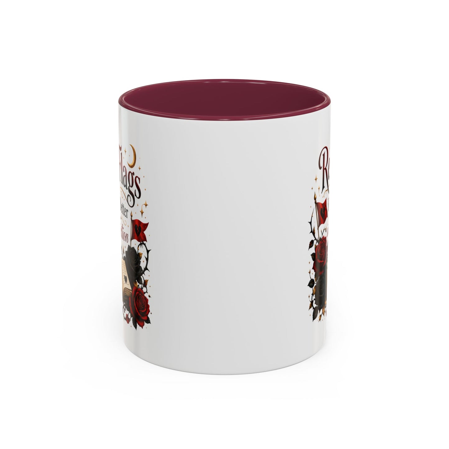 Book Lover Mug — "Red Flags Read Better in Fiction" Ceramic Coffee Cup (11oz/15oz)