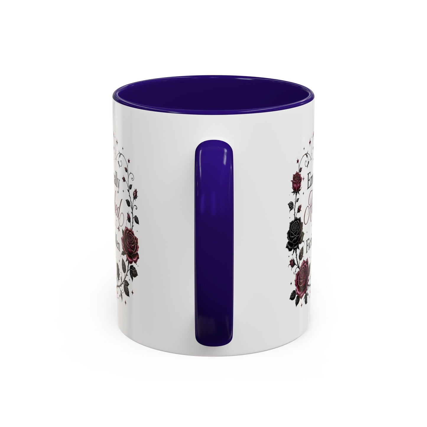 Emotionally Attached to Fictional Men Mug — Floral Gothic 11oz/15oz Coffee Cup