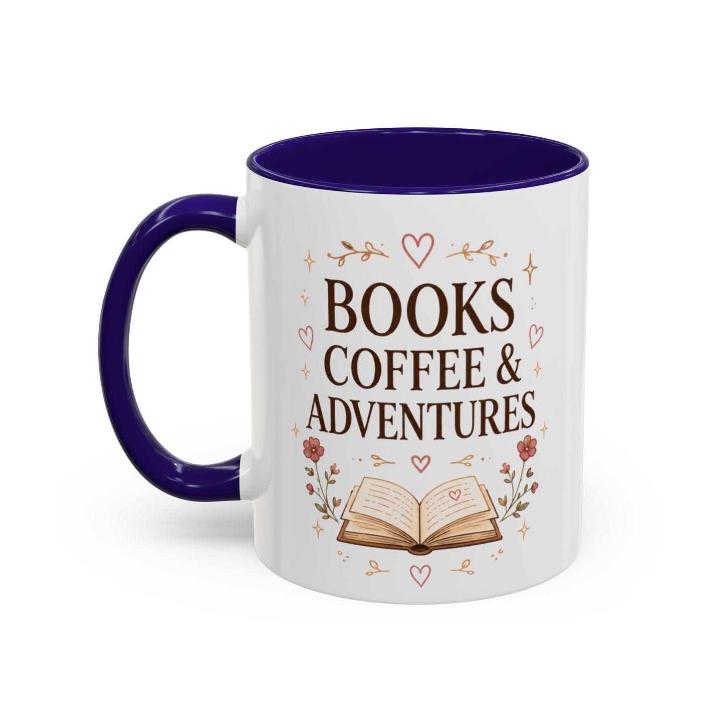 Books, Coffee & Adventures Mug — Cozy Reading Gift (11oz/15oz)