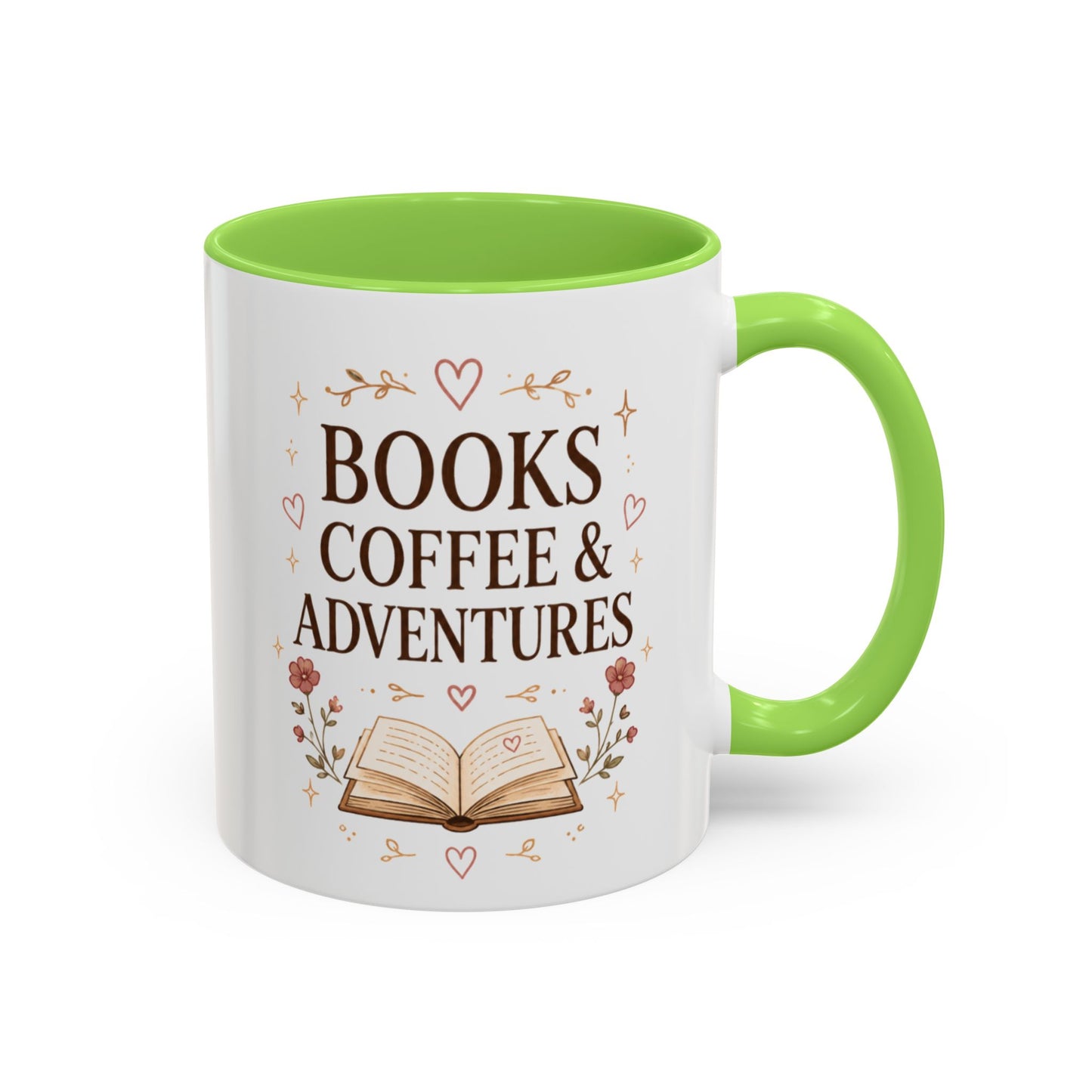 Books, Coffee & Adventures Mug — Cozy Reading Gift (11oz/15oz)