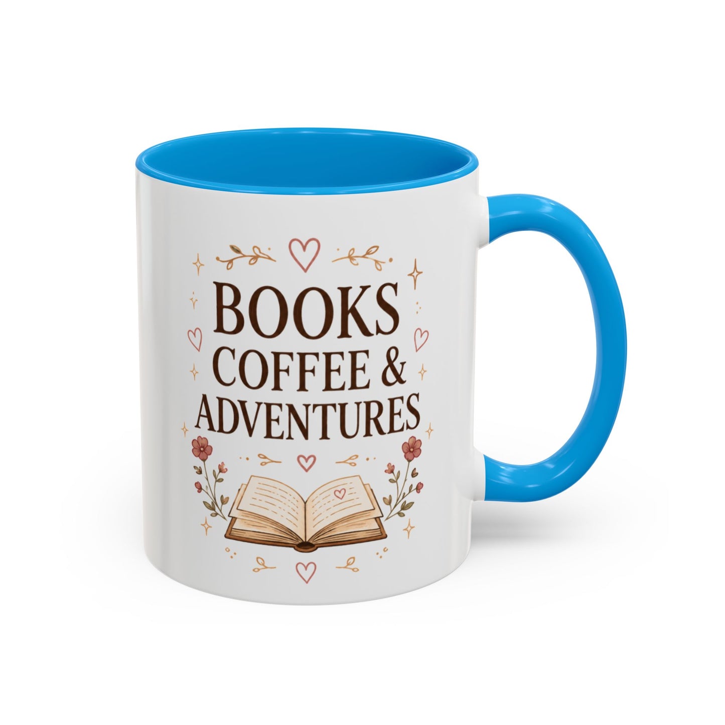 Books, Coffee & Adventures Mug — Cozy Reading Gift (11oz/15oz)