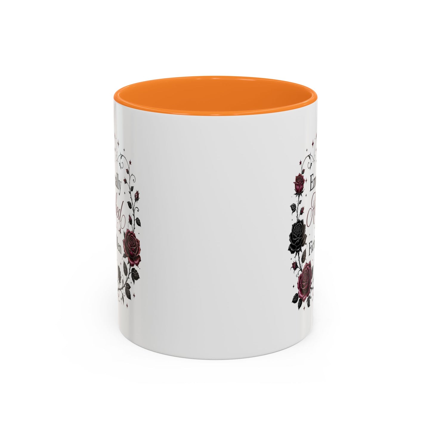Emotionally Attached to Fictional Men Mug — Floral Gothic 11oz/15oz Coffee Cup