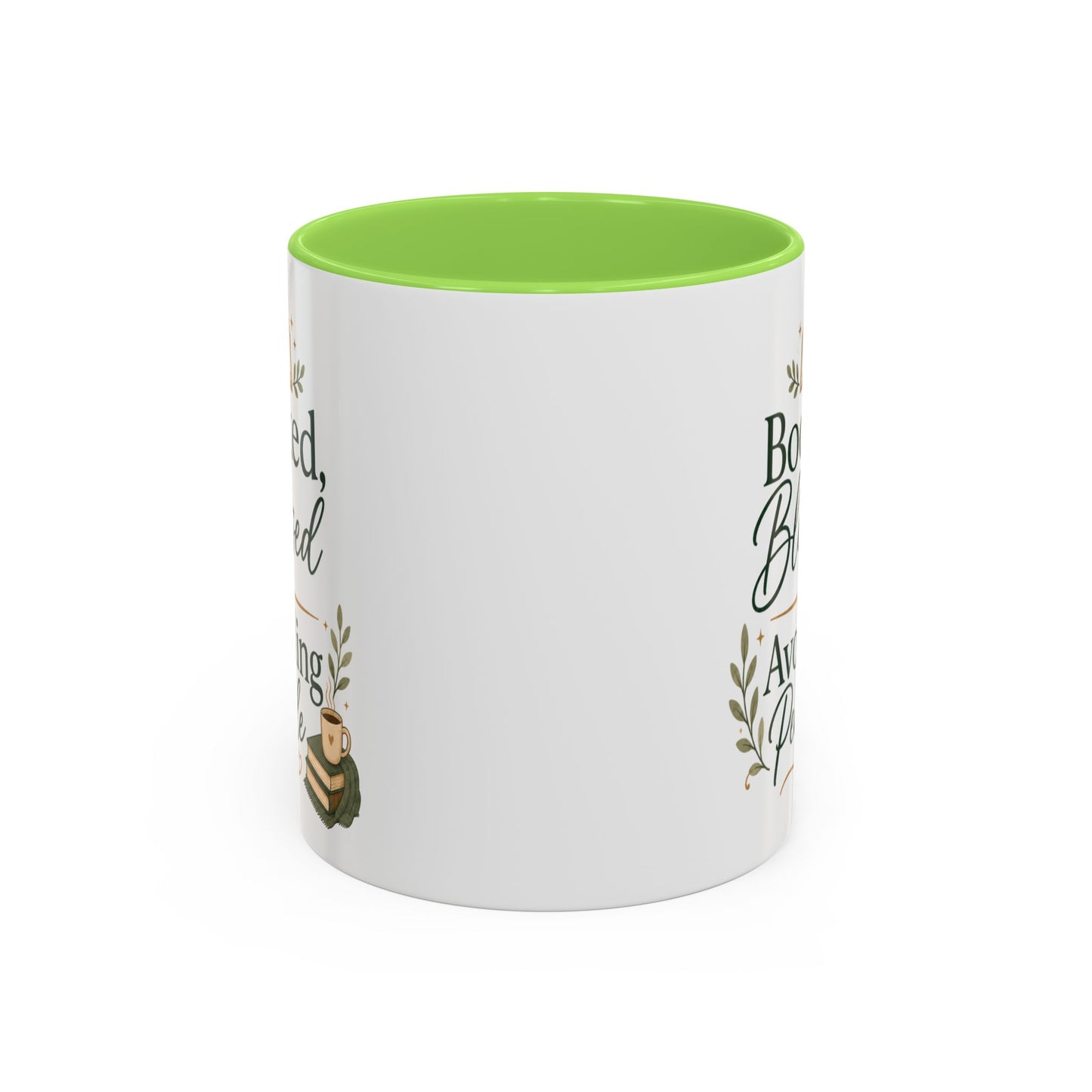 Booked, Blessed & Avoiding People Mug — Book Lover Coffee Cup (11oz/15oz)