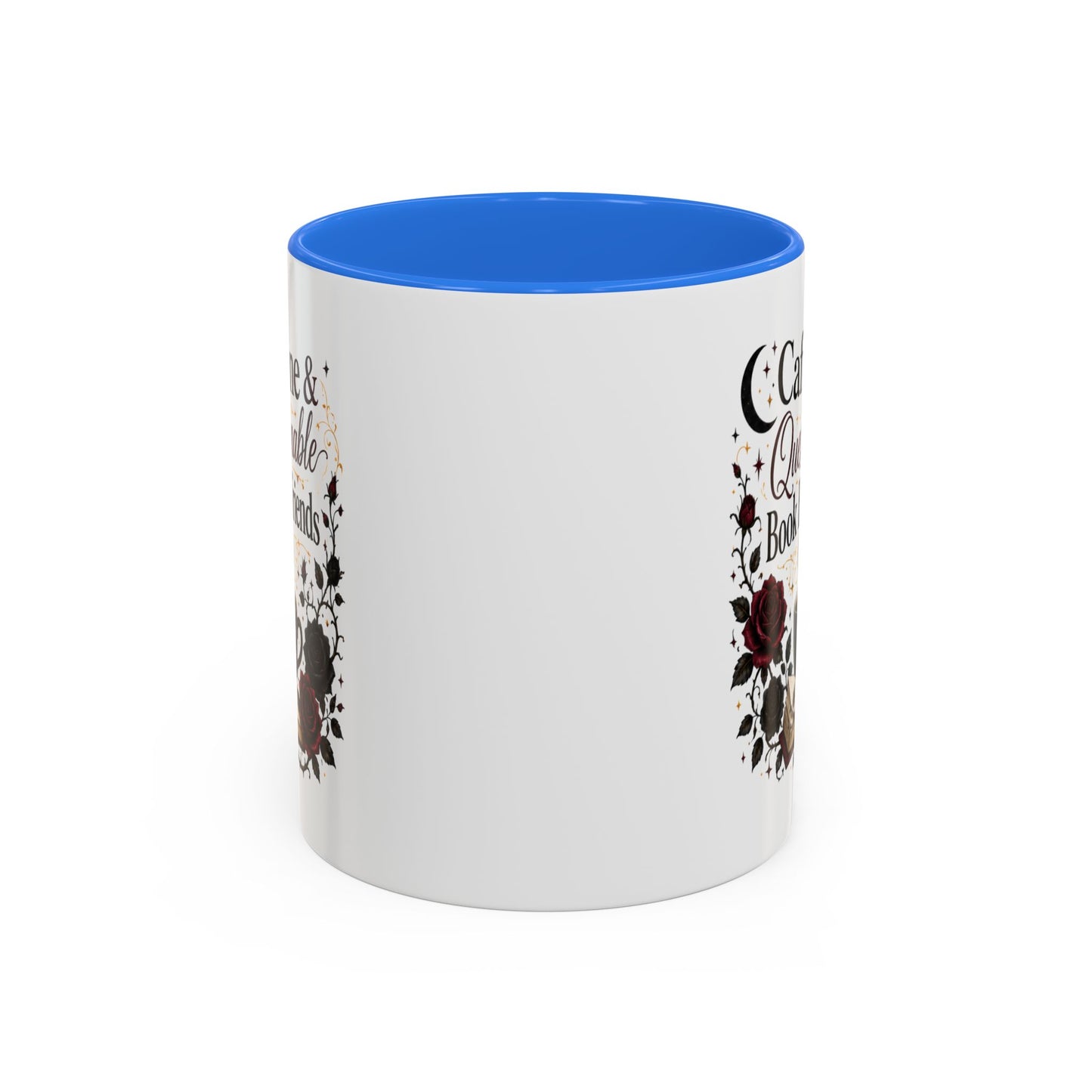 Caffeine & Questionable Book Boyfriends Coffee Mug — 11oz/15oz Novelty Booklover Gift