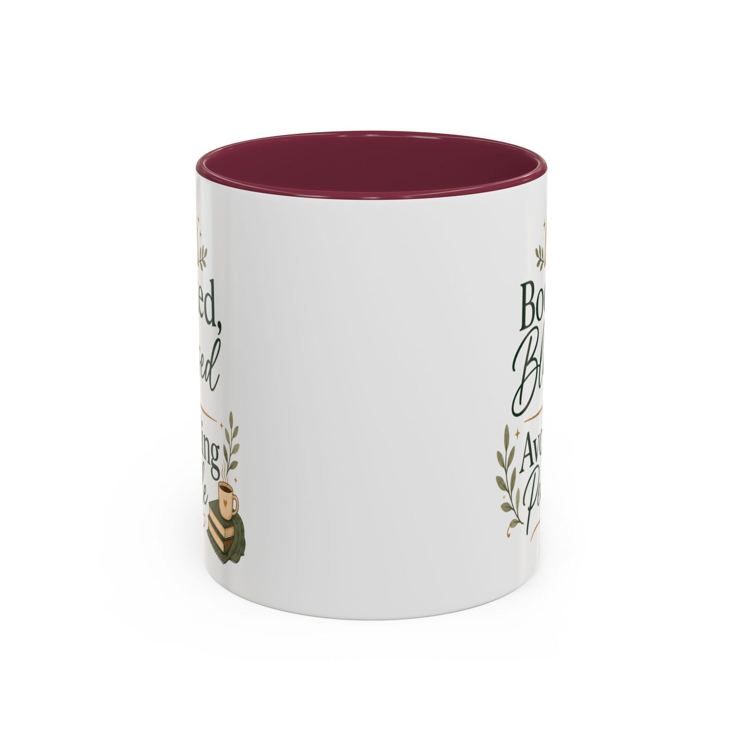 Booked, Blessed & Avoiding People Mug — Book Lover Coffee Cup (11oz/15oz)