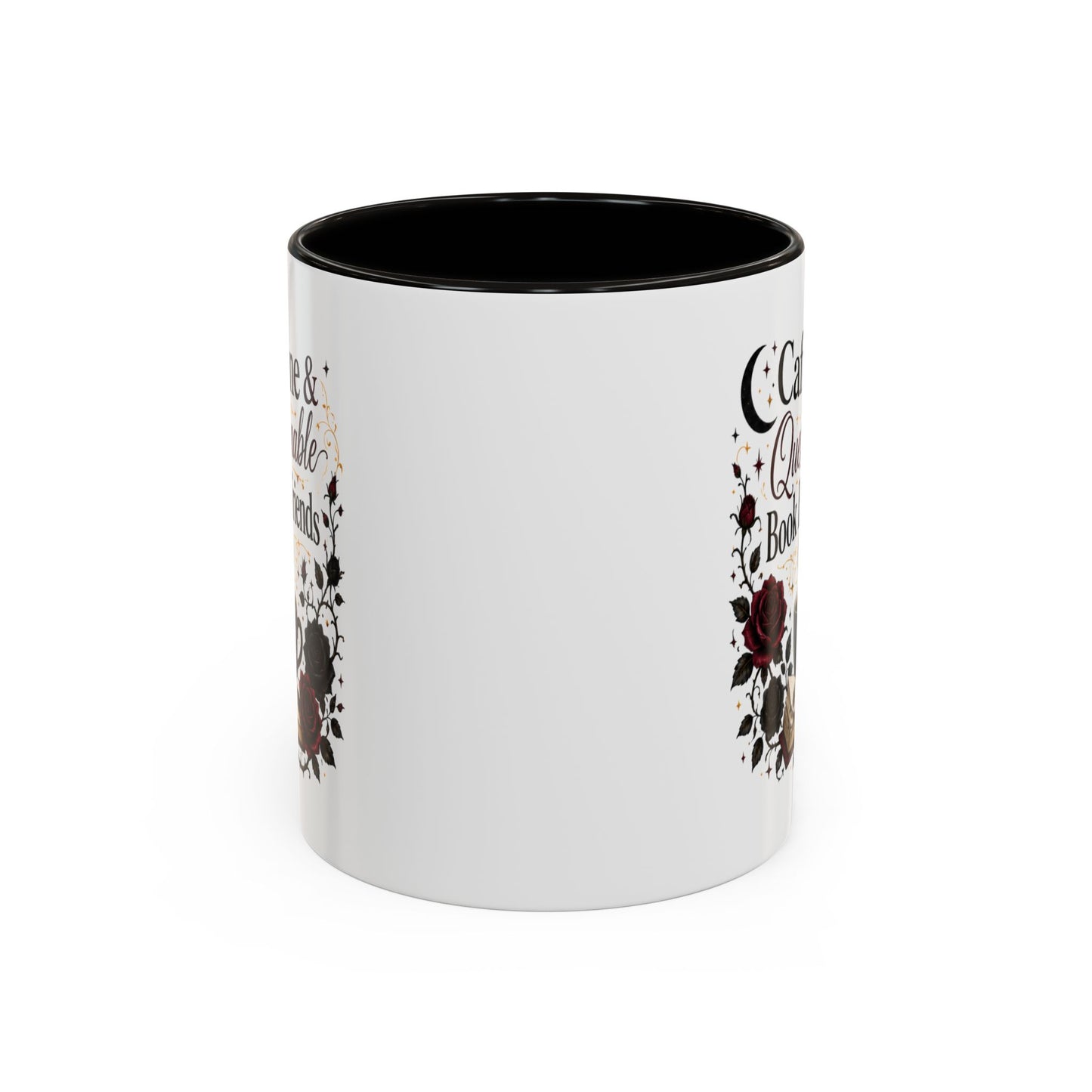 Caffeine & Questionable Book Boyfriends Coffee Mug — 11oz/15oz Novelty Booklover Gift