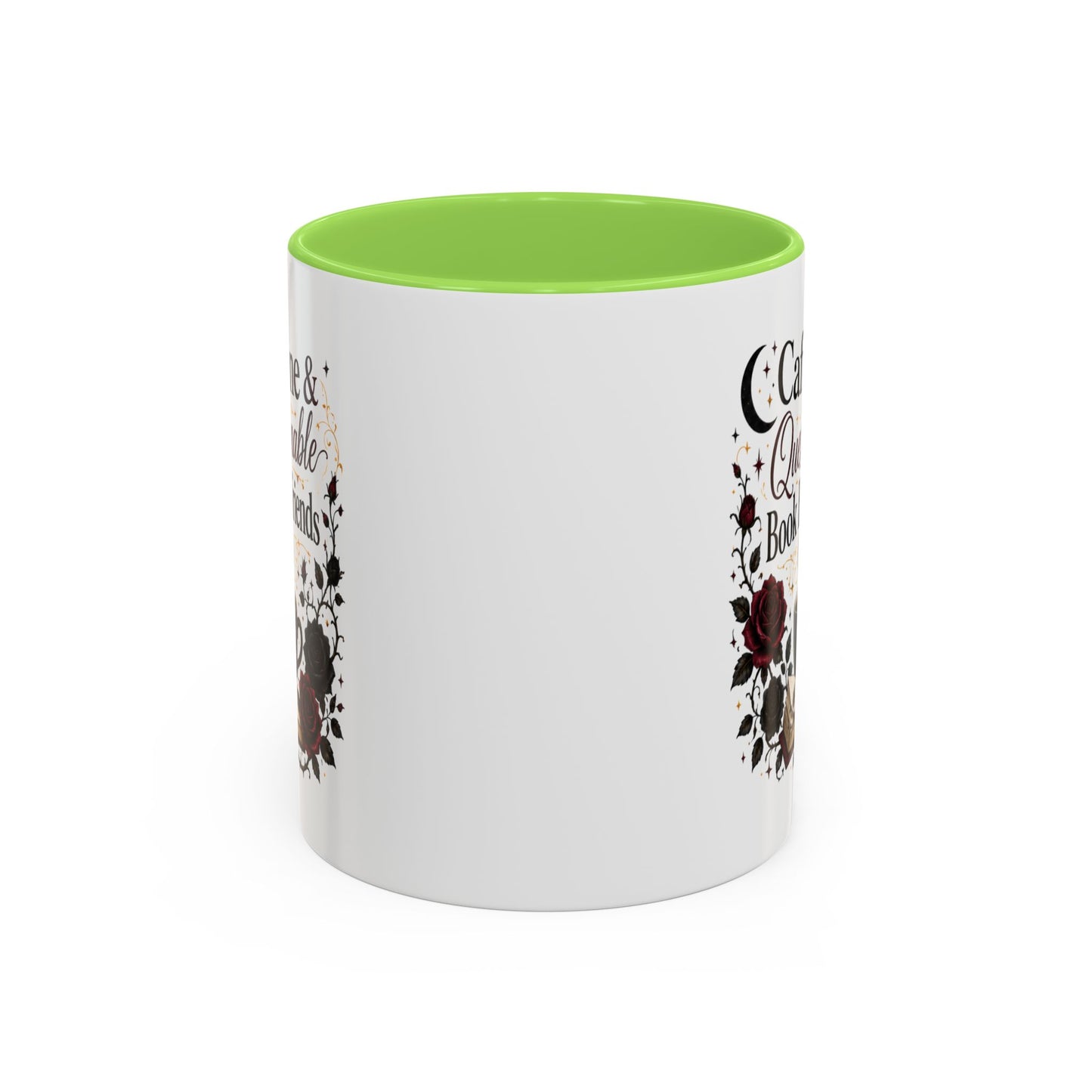 Caffeine & Questionable Book Boyfriends Coffee Mug — 11oz/15oz Novelty Booklover Gift