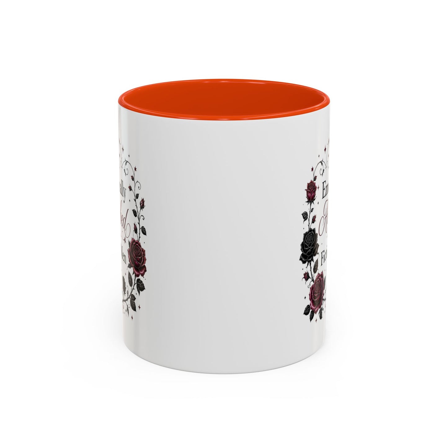Emotionally Attached to Fictional Men Mug — Floral Gothic 11oz/15oz Coffee Cup