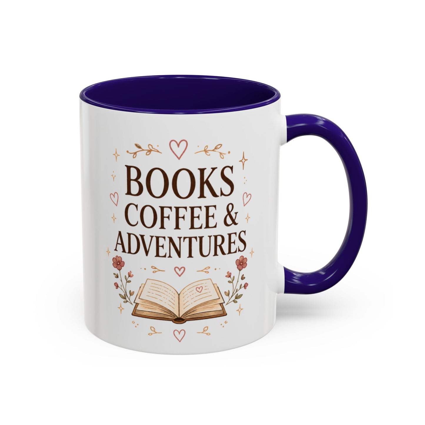 Books, Coffee & Adventures Mug — Cozy Reading Gift (11oz/15oz)