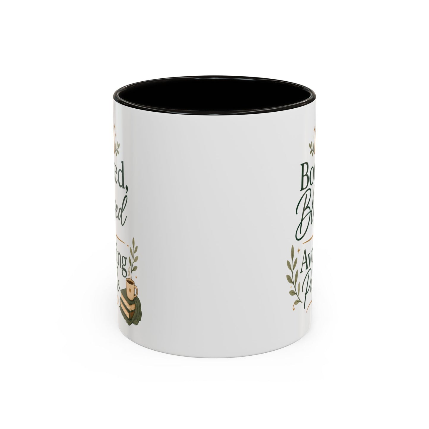 Booked, Blessed & Avoiding People Mug — Book Lover Coffee Cup (11oz/15oz)