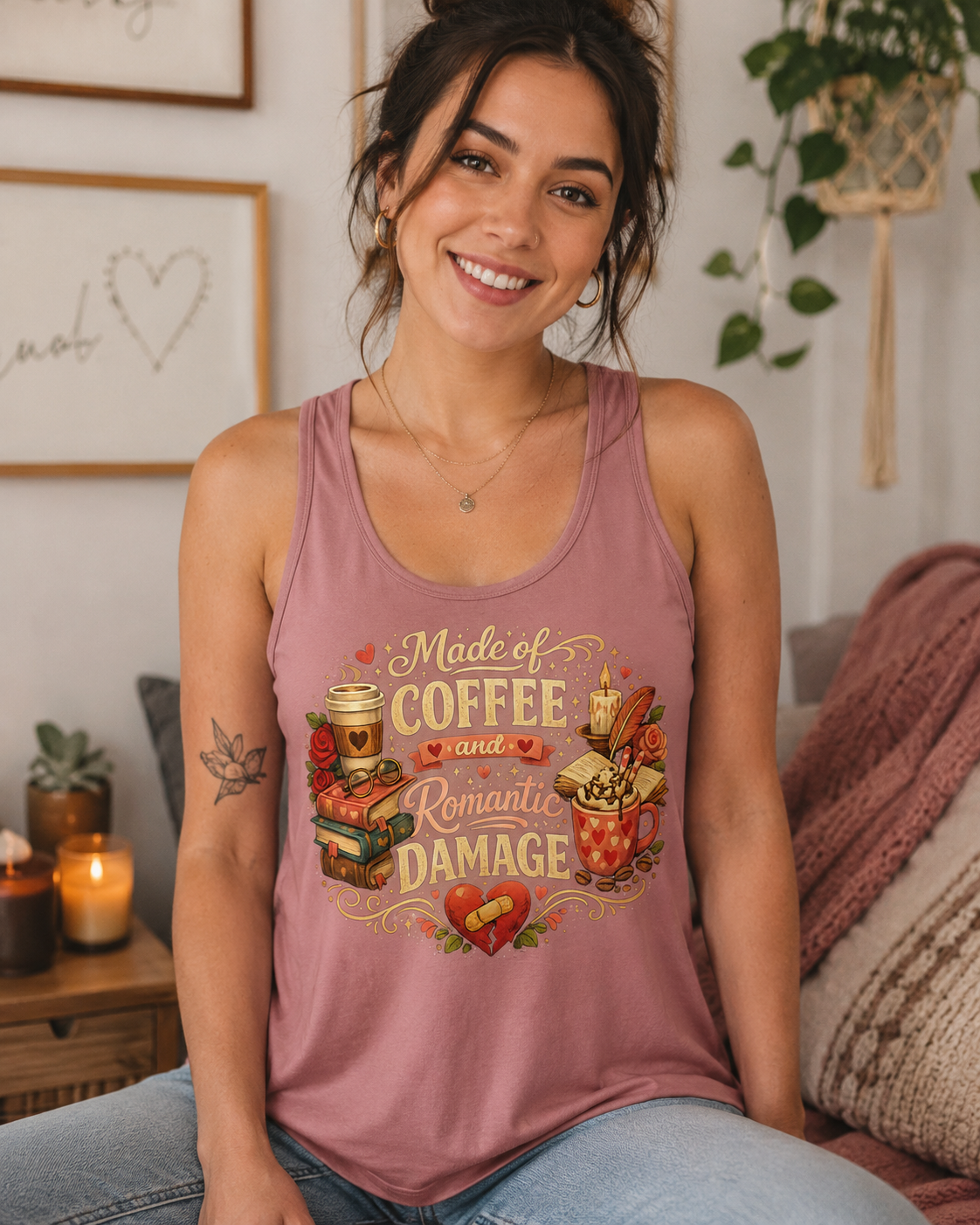 Made Of Coffee Romantic Damage Tank