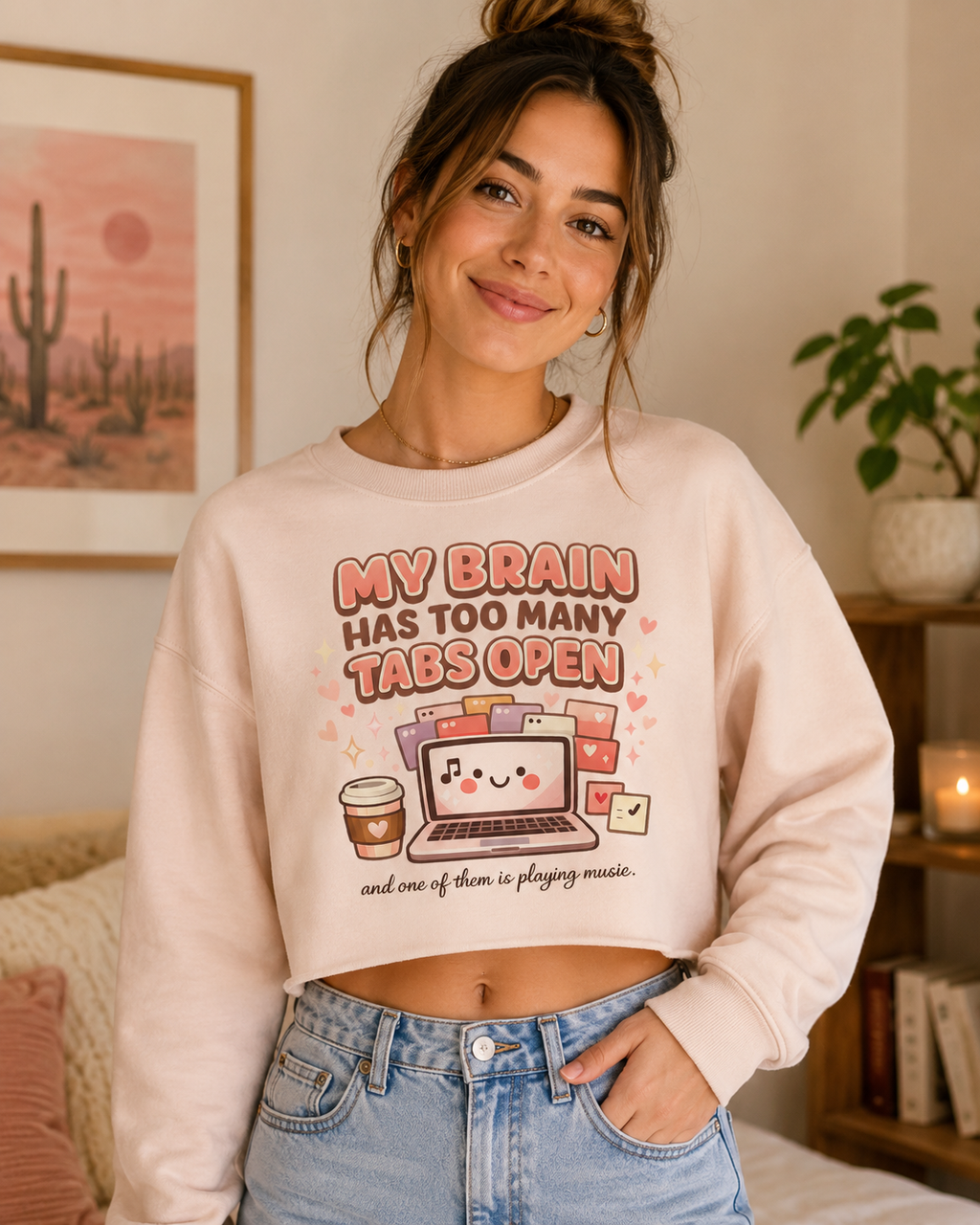 Too Many Tabs Crop Top Sweatshirt