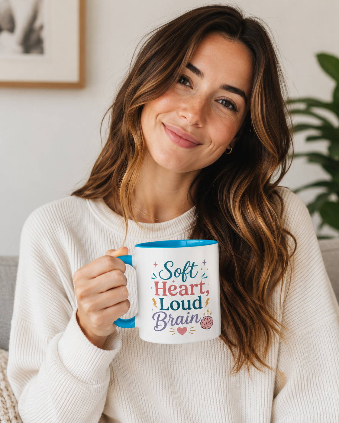 Soft Heart Loud Brain Coffee Mug — Colorful 11oz & 15oz Ceramic Mug