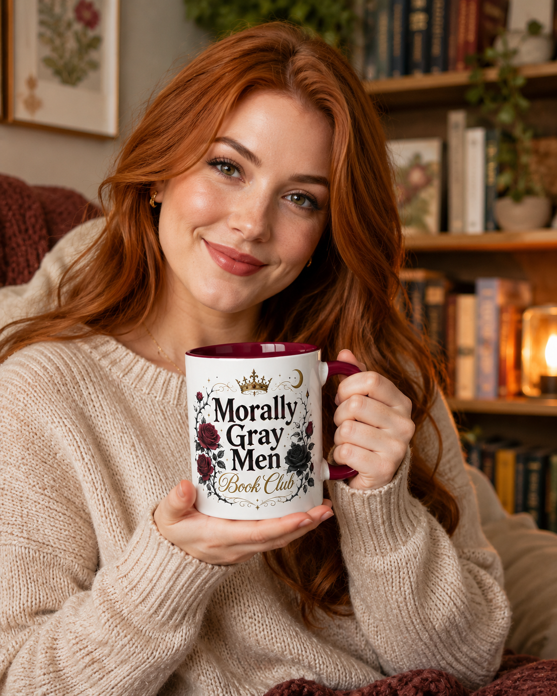 Morally Gray Men Book Club Mug — 11oz & 15oz Floral Gothic Coffee Cup